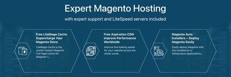 Screenshot of Aspiration Hosting Magento offerings