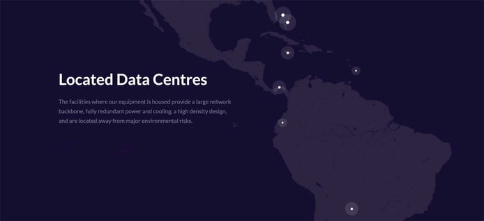 Cloud Carib datacenter map Cloud Carib datacenter map