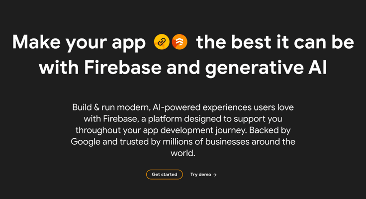 Firebase website screenshot Firebase website screenshot