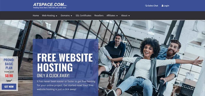 Screenshot of AtSpace website