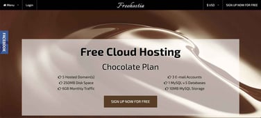 Screenshot of Freehostia website Screenshot of Freehostia website