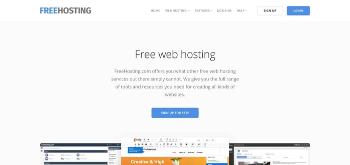 Screenshot of FreeHosting.com website