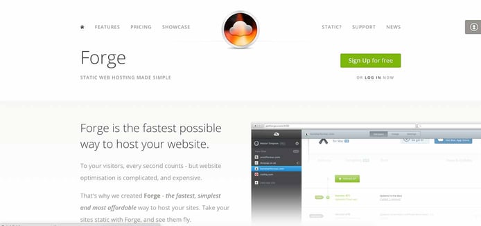 Screenshot of Forge website Screenshot of Forge website
