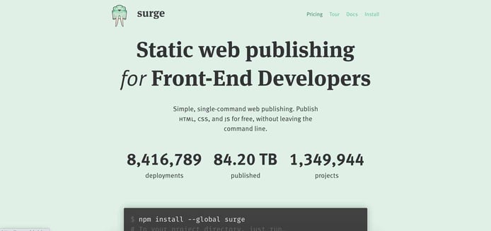 Screenshot of Surge website Screenshot of Surge website
