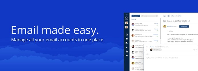 Banner reading: Email made easy Banner reading: Email made easy