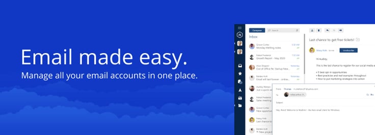 Banner reading: Email made easy Banner reading: Email made easy