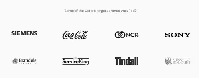 Logos for companies that Red9 supports Logos for companies that Red9 supports
