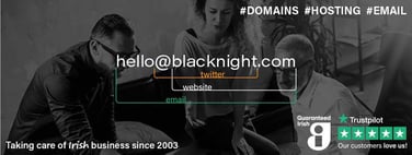 Blacknight solutions banner reading "Taking care of Irish business since 2003"