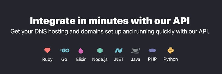 Screenshot from DNSimple website