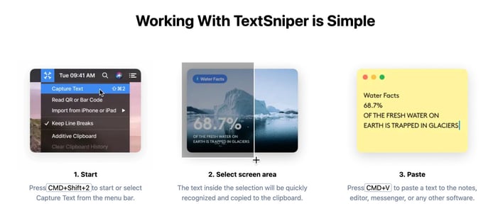 Screenshot from TextSniper website Screenshot from TextSniper website
