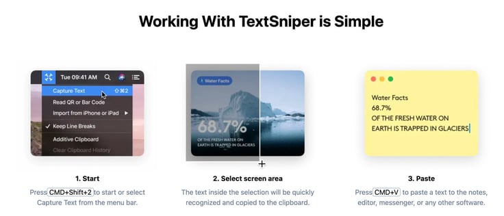 Screenshot from TextSniper website Screenshot from TextSniper website