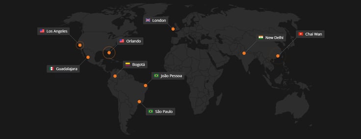 HostDime Server Location Map HostDime Server Location Map