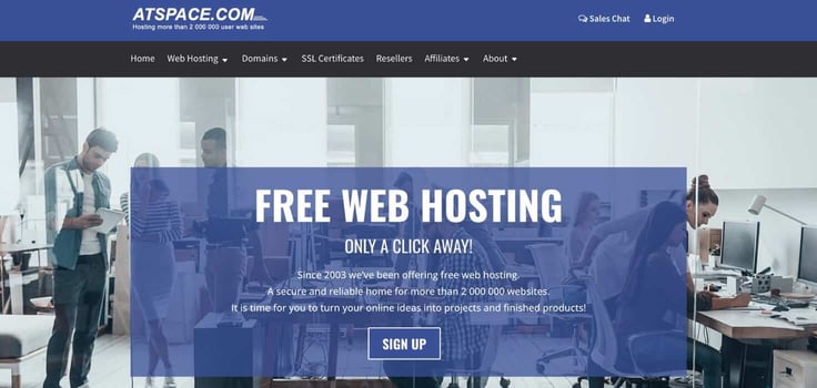 AtSpace website screenshot AtSpace website screenshot