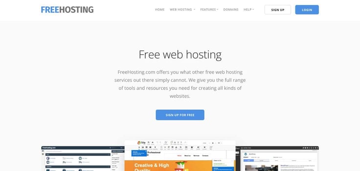FreeHosting.com website screenshot FreeHosting.com website screenshot
