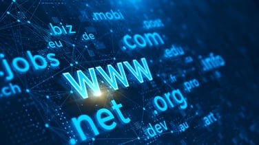 Stock photo of domain name extensions
