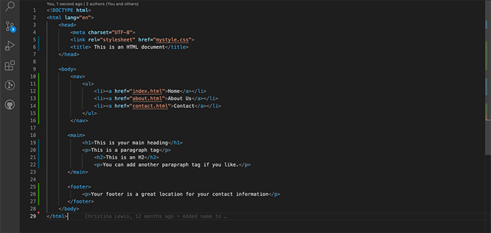 HTML basic template