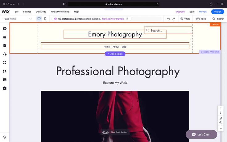 Wix website builder screenshot Wix website builder screenshot