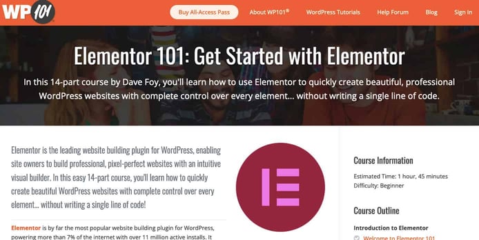 WP101 Elementor Course