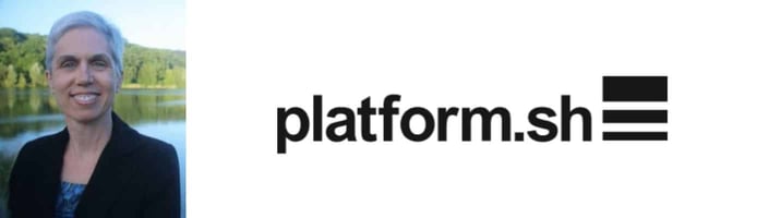 Platform.sh's Leah Goldfarb and Logo Platform.sh's Leah Goldfarb and Logo