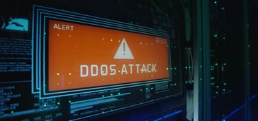 DDoS attack text on screen