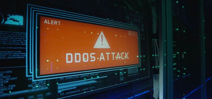 DDoS attack text on screen DDoS attack text on screen