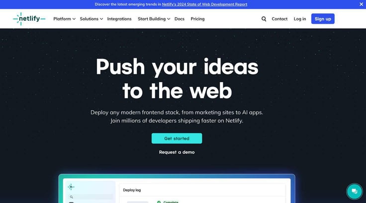 Netlify website screenshot Netlify website screenshot