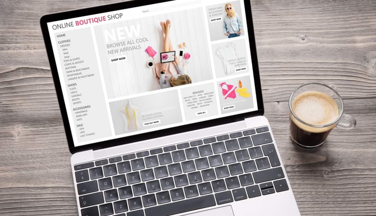 WordPress theme on a laptop screen