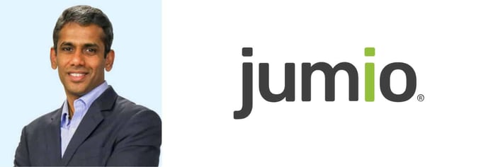Jumio Chief Product Officer Bala Kumar and Logo Jumio Chief Product Officer Bala Kumar and Logo