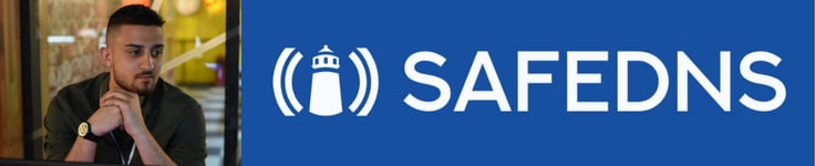 SafeDNS Product Manager Zack Fair and Logo SafeDNS Product Manager Zack Fair and Logo