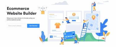 eCommerce website builder icons and illustrations