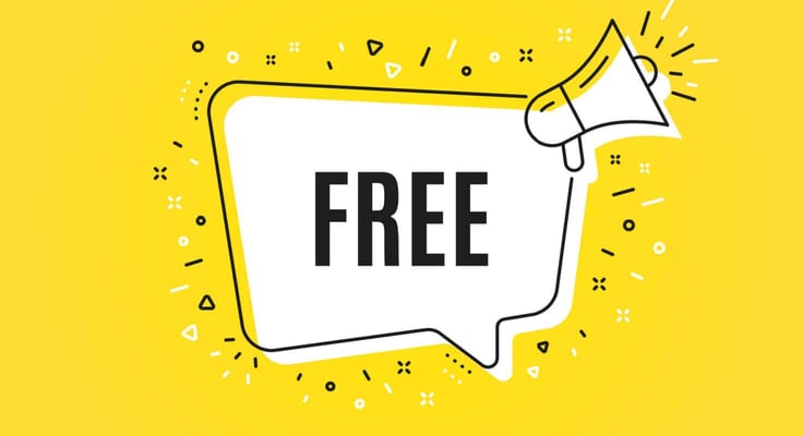 yellow background with text bubble that says "free" yellow background with text bubble that says "free"