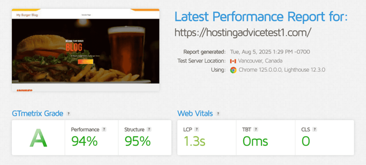 HostArmada's WordPress hosting performance results HostArmada's WordPress hosting performance results