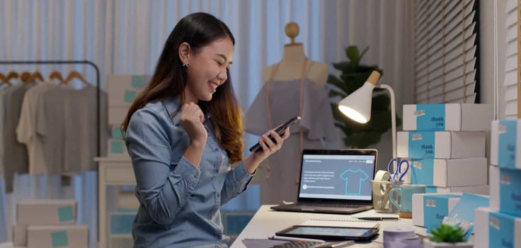 Business owner running ecommerce business Business owner running ecommerce business