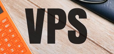 Letters "vps" on decorative background