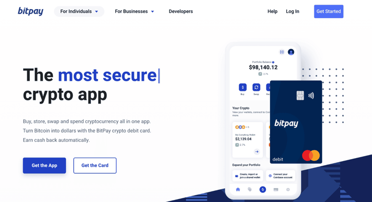 Bitpay website screenshot