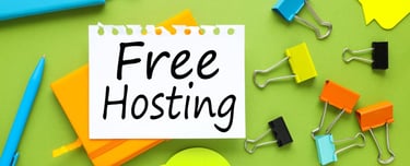 free hosting on a sticky note with binder clips