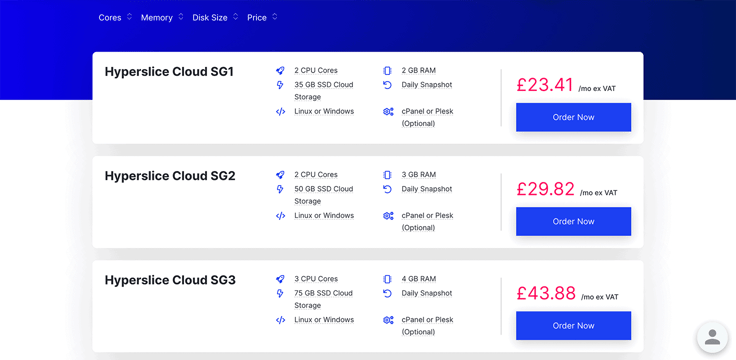 eUKhost Hyperslice plans and pricing eUKhost Hyperslice plans and pricing