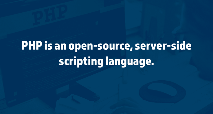 PHP definition on a blue, transparent background PHP definition on a blue, transparent background