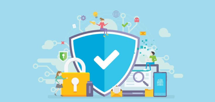 Hosting security features icons and illustrations Hosting security features icons and illustrations