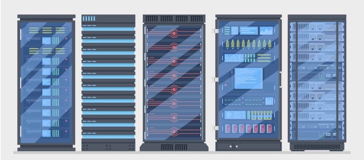 Types of servers in a row Types of servers in a row