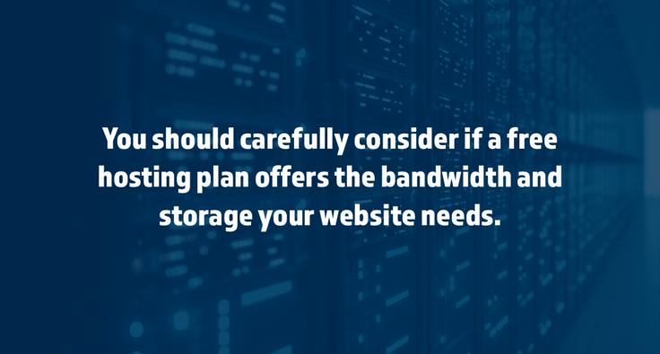 Free hosting considerations on a blue background Free hosting considerations on a blue background
