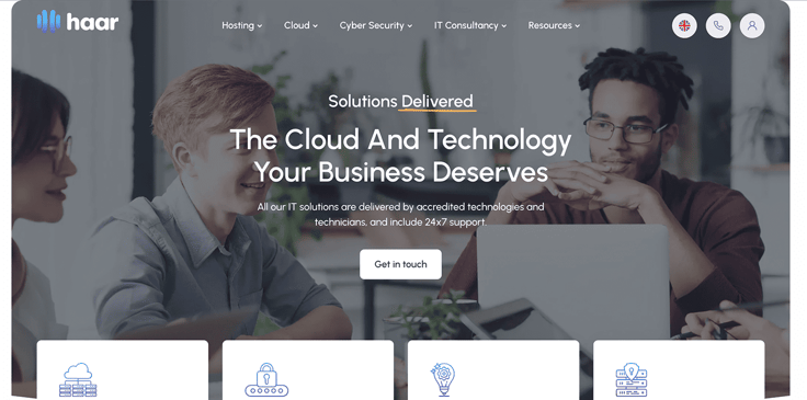 Screenshot of Haar's website