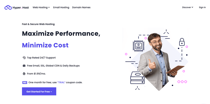 HyperHost website screenshot