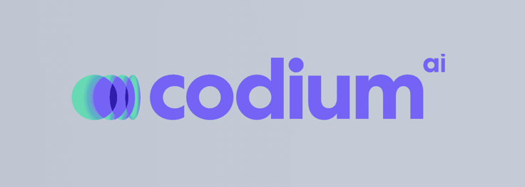 Codium.AI logo on grey background Codium.AI logo on grey background