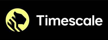 Timescale logo on a black background