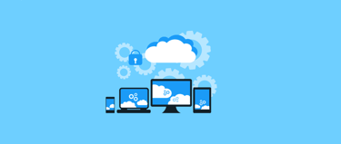 An illustration showing devices and the cloud together.