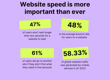 Web hosting and speed statistics