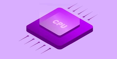 CPU core on purple background