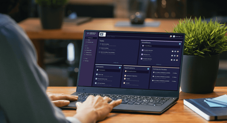 Person using the Fortanix platform on a laptop