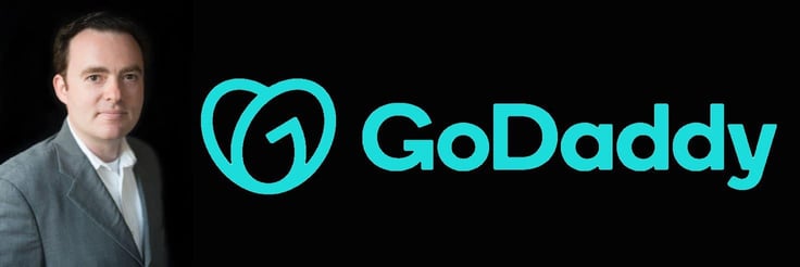 GoDaddy logo and headshot of Joe Styler GoDaddy logo and headshot of Joe Styler